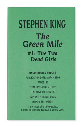 KING, STEPHEN. Green Mile.